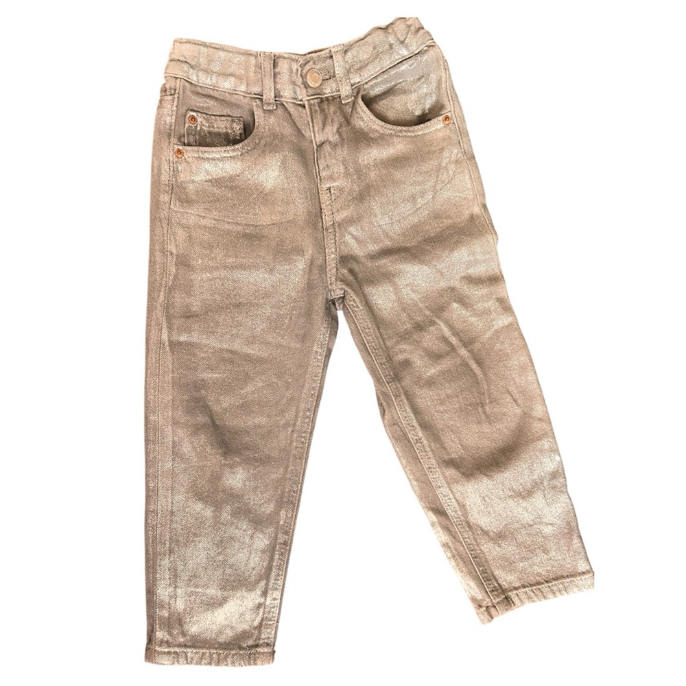 Zara Kids Shimmering Gold Jeans